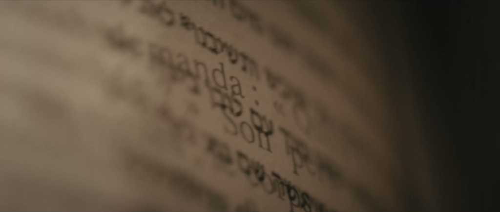Close-up of writings in a book